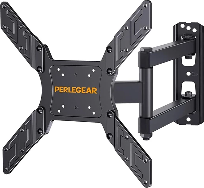 Mbajtës muri për TV, Perlegear PGMFK6, 26-60 inç, deri 45 kg, rrotullim 360°, anësim 5°/-15°, zgjatje 70-495 mm, i zi