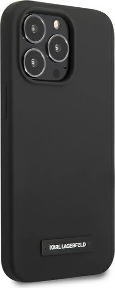 Mbështjellës Karl Lagerfeld për iPhone 13/13 Pro 6.1", silikon, i zi