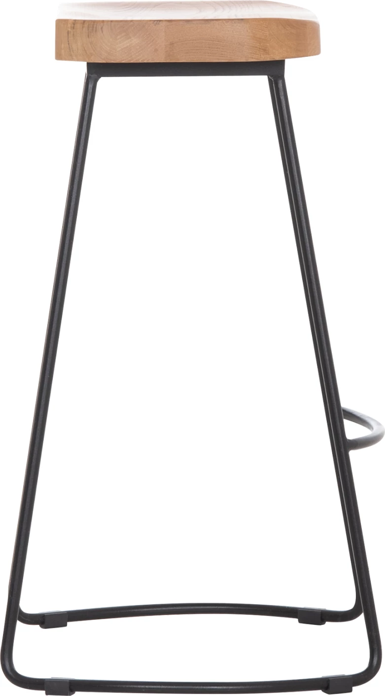 Karrige për bar, dru-metal natyral-e zezë, 45x36x71H cm, FH9333.01