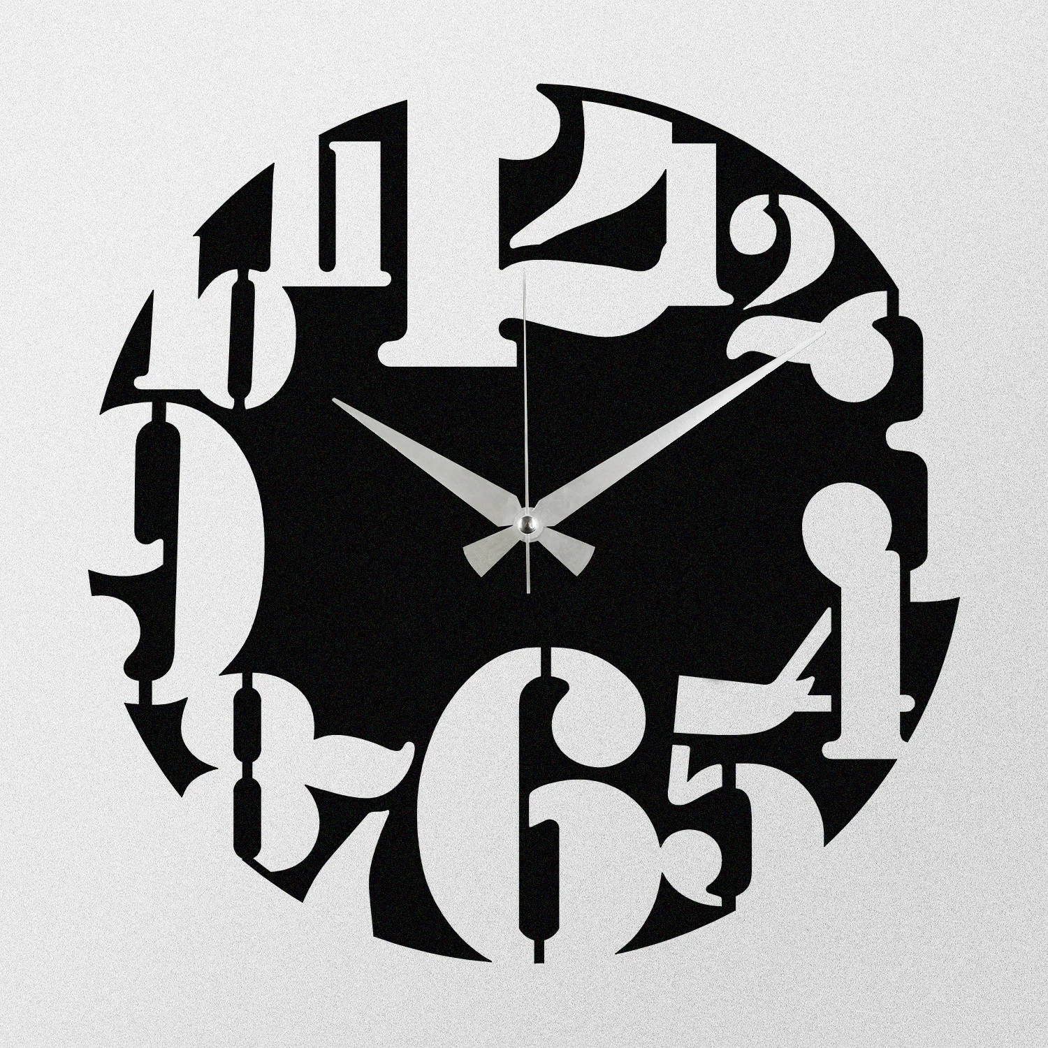 Orë muri dekorative metalike Wallity, Enzoclock - S001, e zezë, 48x48cm