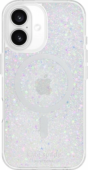 Mbështjellës Kate Spade New York Protective MagSafe për iPhone 16, Chunky Glitter, argjendtë