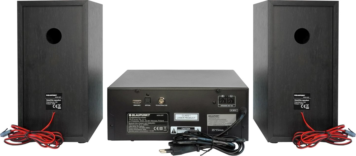 Mini-tower Blaupunkt MS30.2BT me Bluetooth, i zi