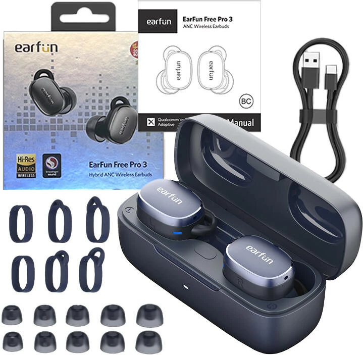 Kufje TWS EarFun Free Pro 3, ANC, blu