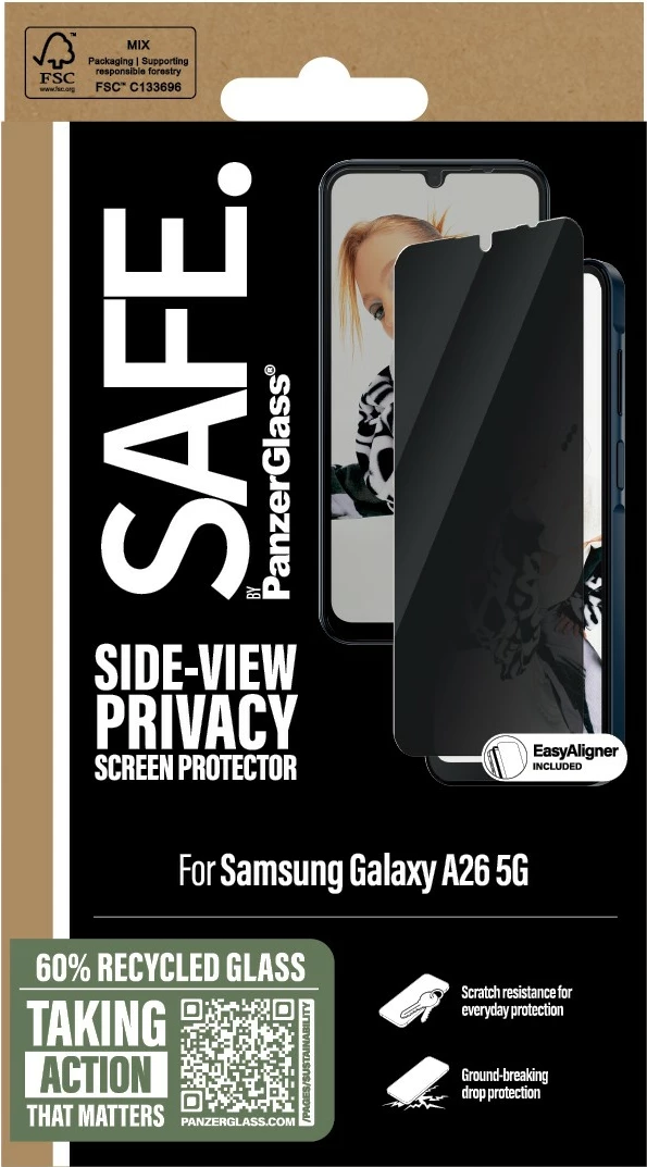 Mbrojtës ekrani privacy PanzerGlass për Samsung Galaxy A26 5G, transparent