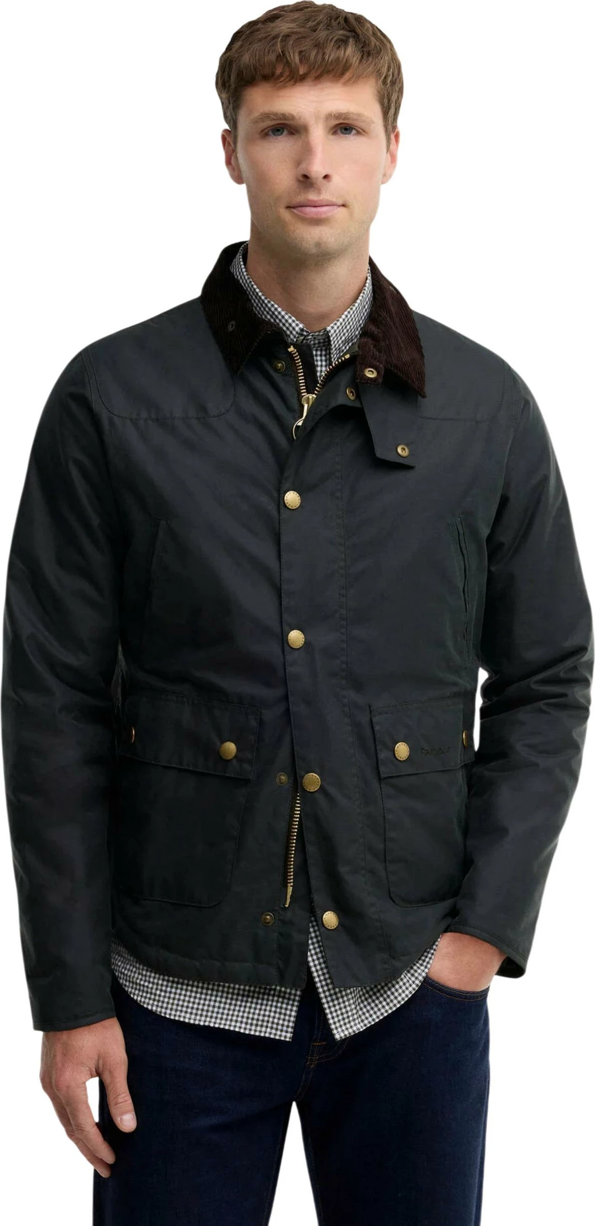 Jakne për meshkuj Barbour Reelin MWX1106, gri e errët