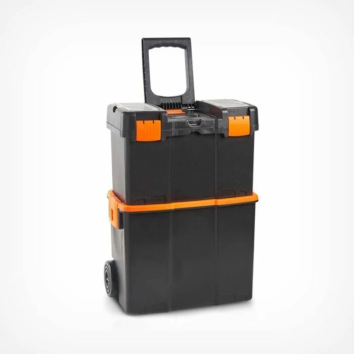 Kuti veglash me rrota VonHaus 3500046, 46×26×63 cm, 25 kg, e zezë/portokalli