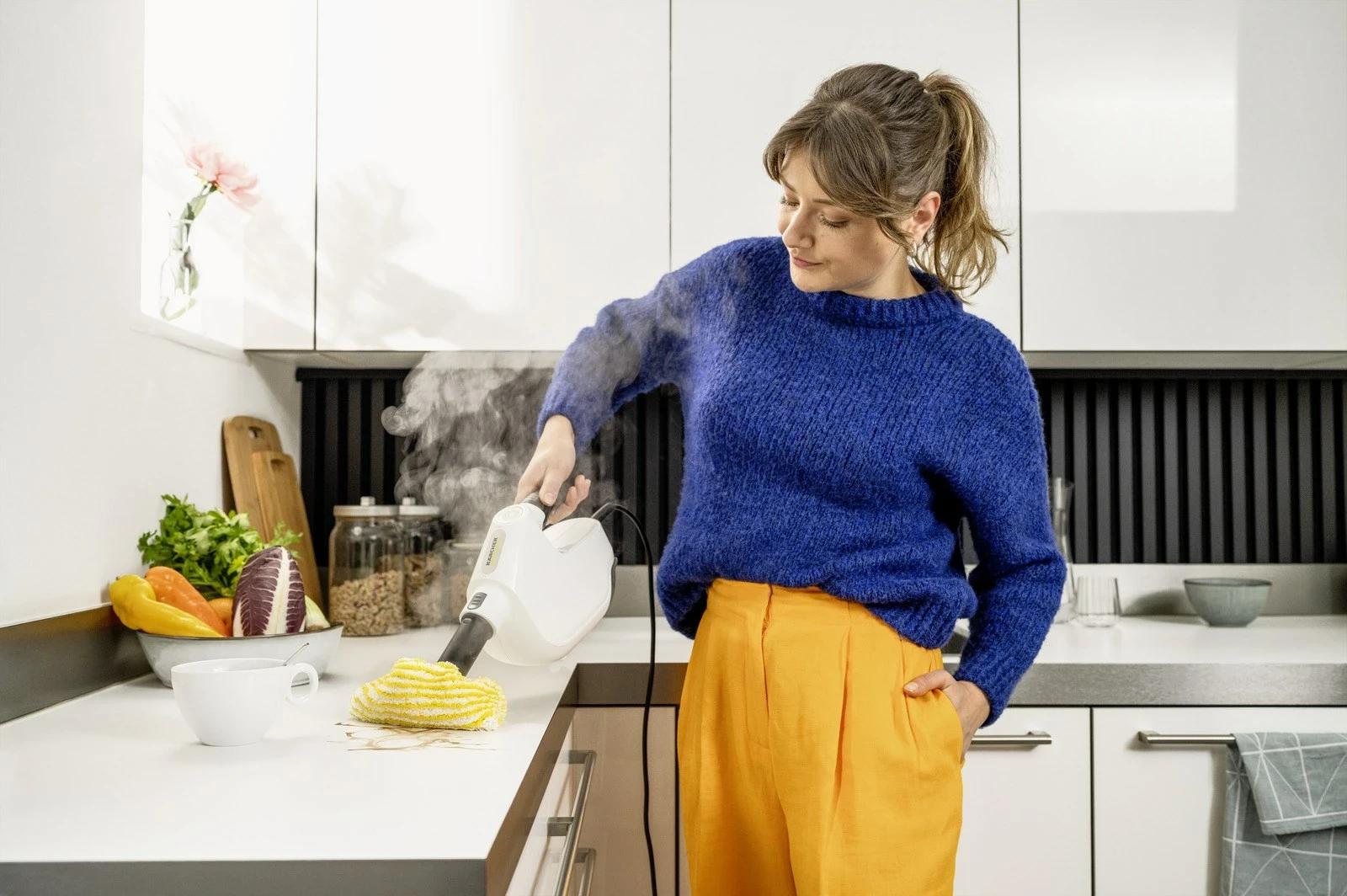 Pastrues me avull portativ Karcher SC 1 Multi & Up, 0.2 L, 1300 W, Zi, Verdhë