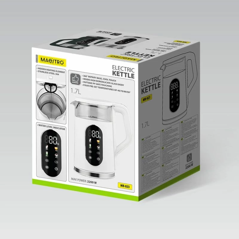 Çajnik elektrik MAESTRO MR-023, i gjelbër, 1.7L