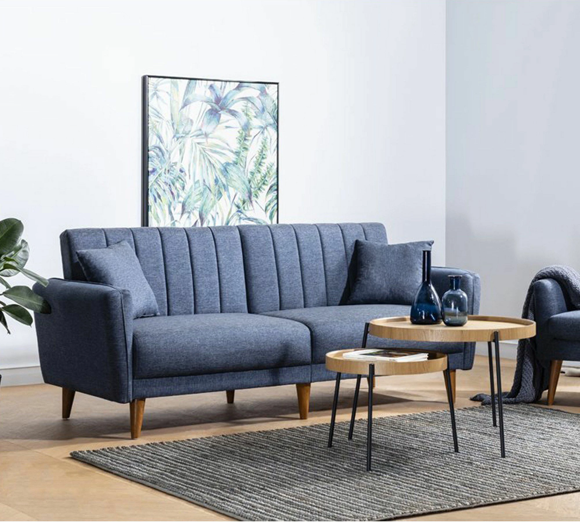 Divan-krevat 3 vendesh, ngjyrë e kaltër e errët, Atelier del Sofa