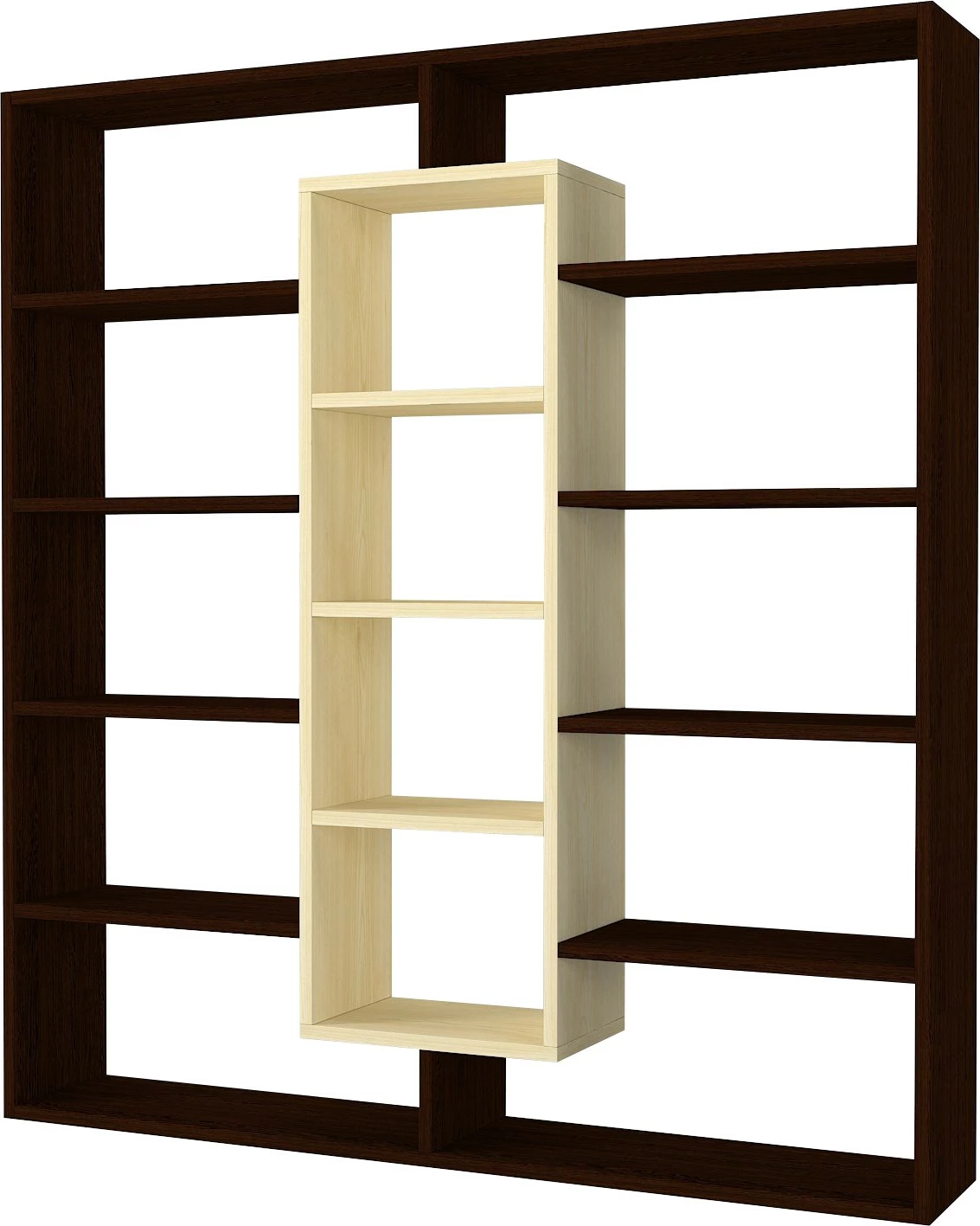 Raft librash Hanah Home, Ample, ngjyrë lis dhe kafe, 125x135.7x22cm