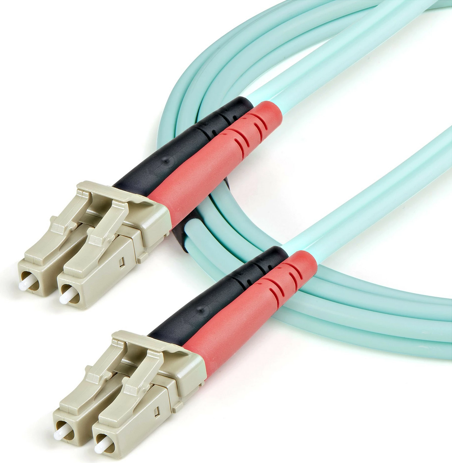 Kabllo fibra optike StarTech LC-LC OM3, 1m, 100Gbps, LSZH, Aqua