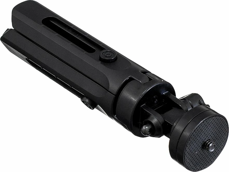 Mini tripod/selfie stick Hurtel 16-21 cm, për celular/GoPro, kllapë 55-90 mm, rrotullim 360°, i zi