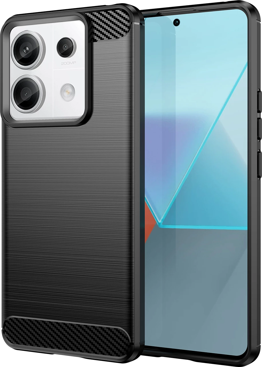 Mbështjellës Hurtel Carbon Case për Xiaomi Redmi Note 13 Pro, TPU, zi