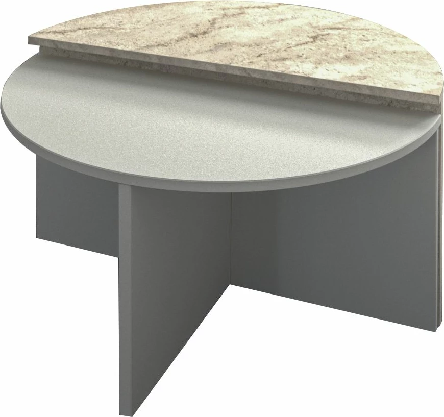 Set tavolinash kafeje Skye Decor, Dolunay, gri, travertin