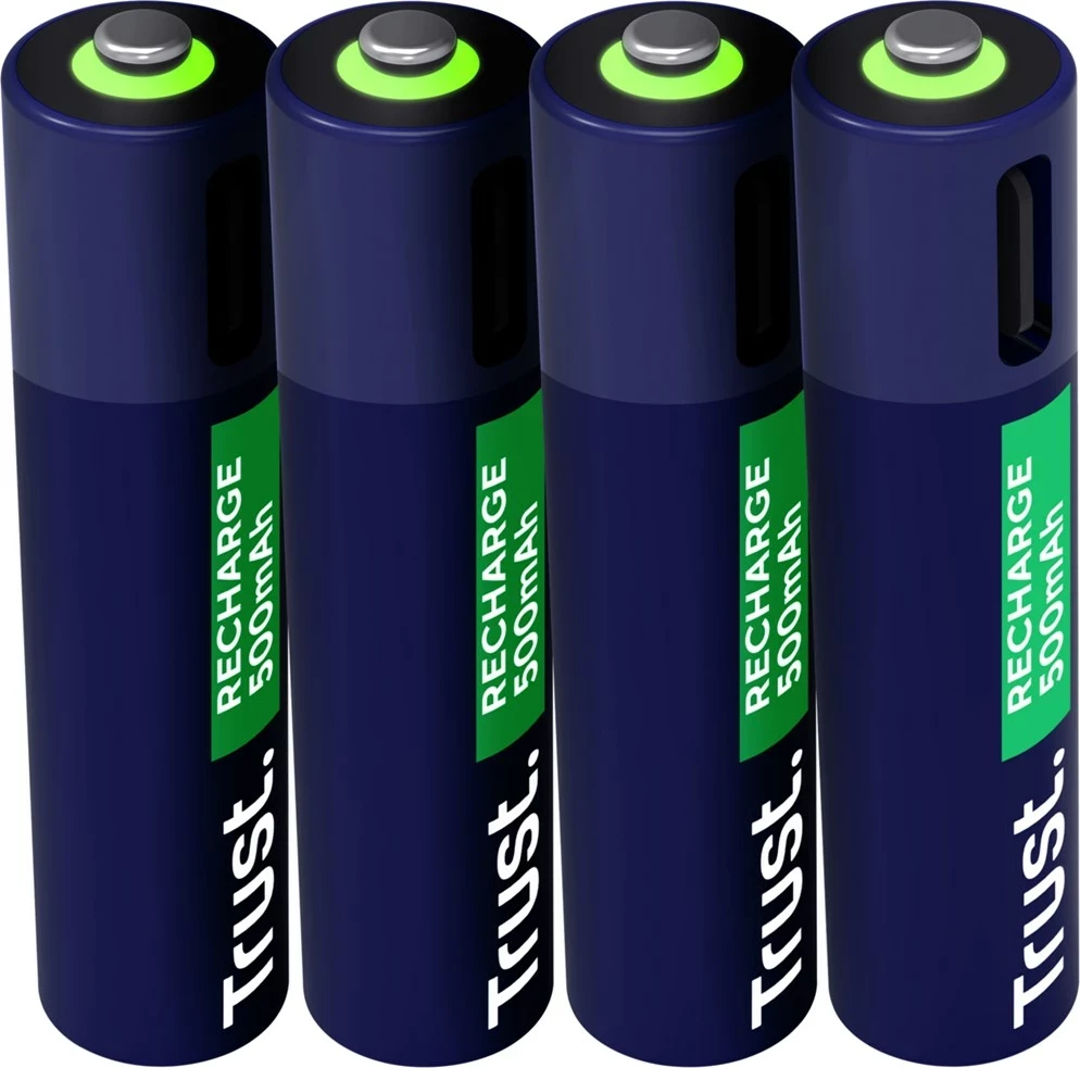 Bateri të rikarikueshme Trust 25671 AAA, 500 mAh, set prej 4 copë, Jeshile