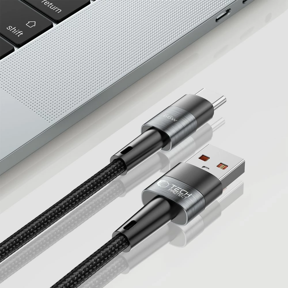 Kabllo USB-C/USB-C Tech-Protect UltraBoost 2m, 66W, Gri
