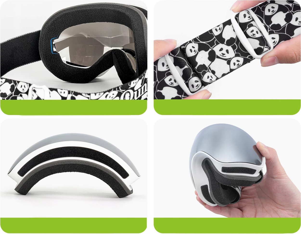 Syze ski Qunature Panda për fëmijë, e bardhë/e zezë