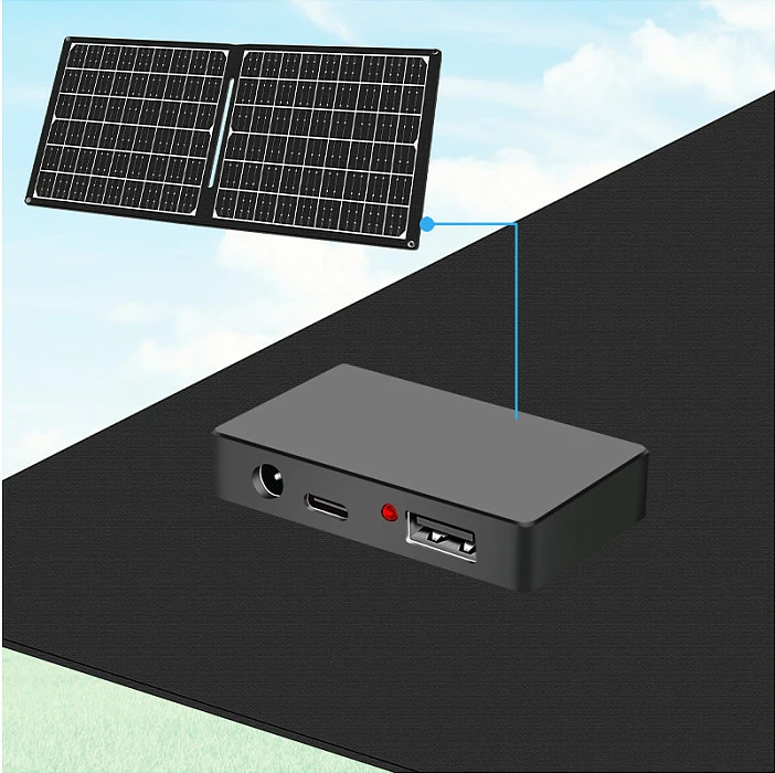 Panel solar i palosshëm LogiLink 30W, USB-C/USB-A, dalje DC, i zi