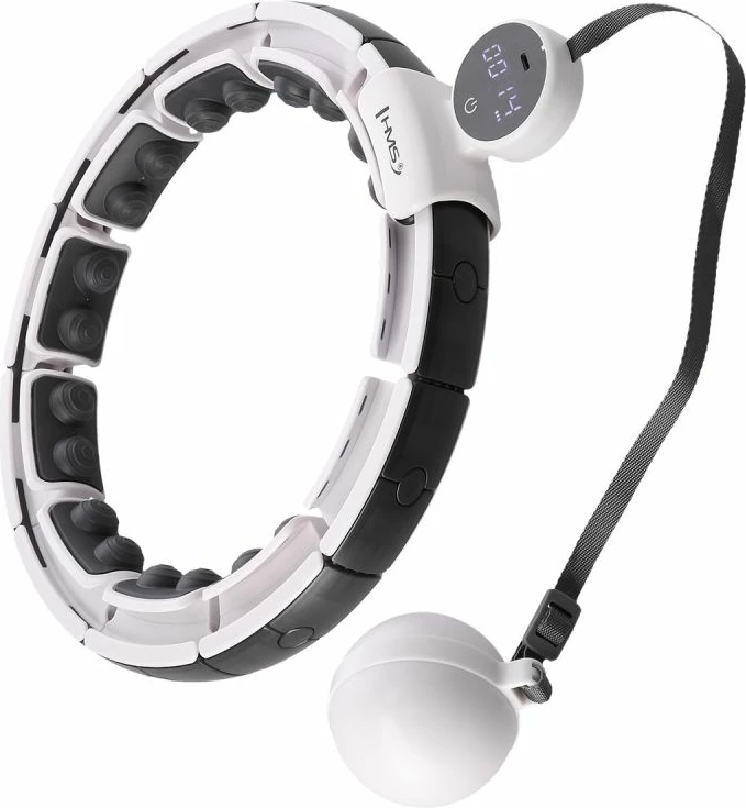 Hula hop HMS HHM16 me magnet dhe peshë, i bardhë me numërues