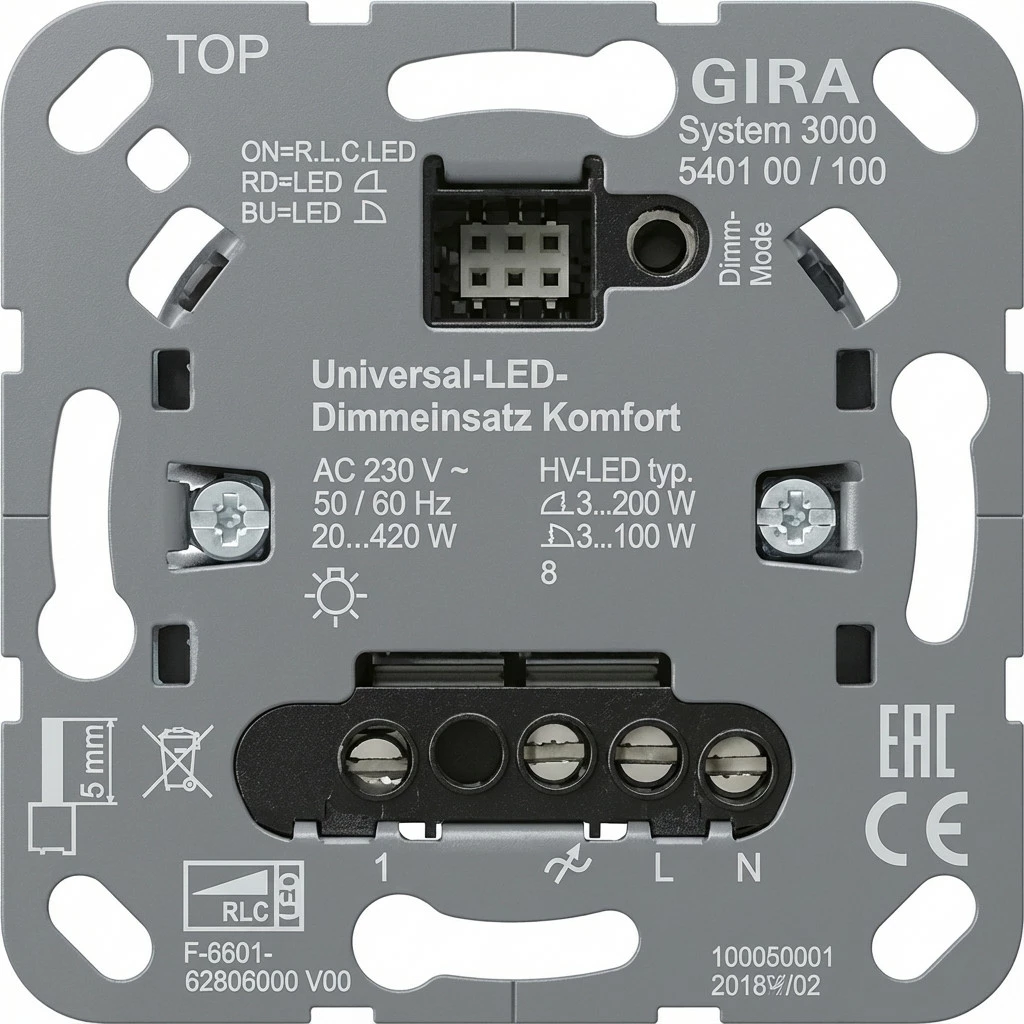 Dimmer LED GIRA System 3000 540100, universal, 230V