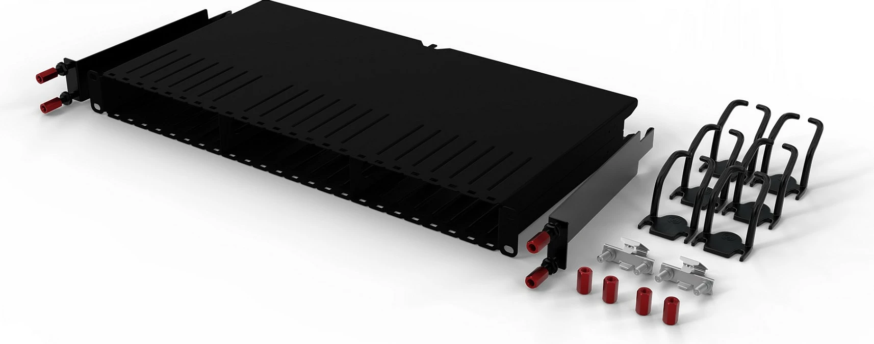 Panel menaxhimi kabllosh PATCHBOX patchbox.one Frame, 19", çelik, i zi