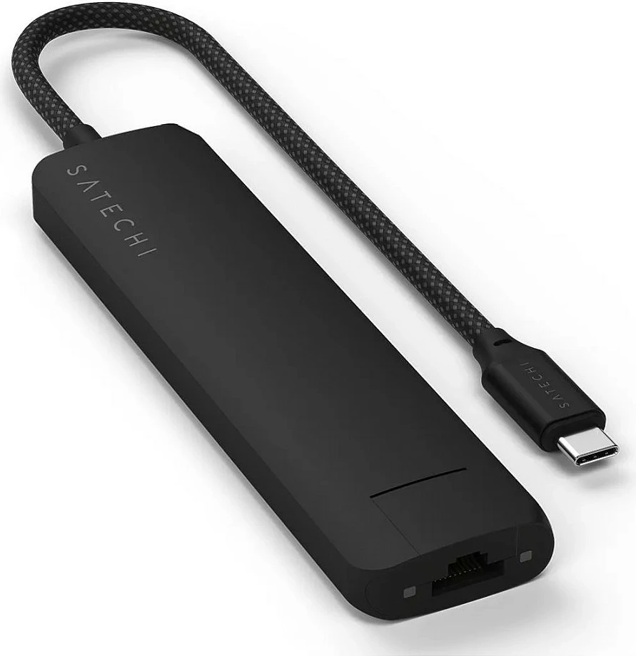 USB-C Hub Satechi ST-P7SK, 7-në-1, HDMI, Ethernet, USB-A/USB-C, i zi