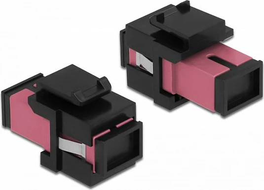 Modul Keystone DeLOCK SC Simplex femër-në-femër, i rrafshët, zi/vjollcë