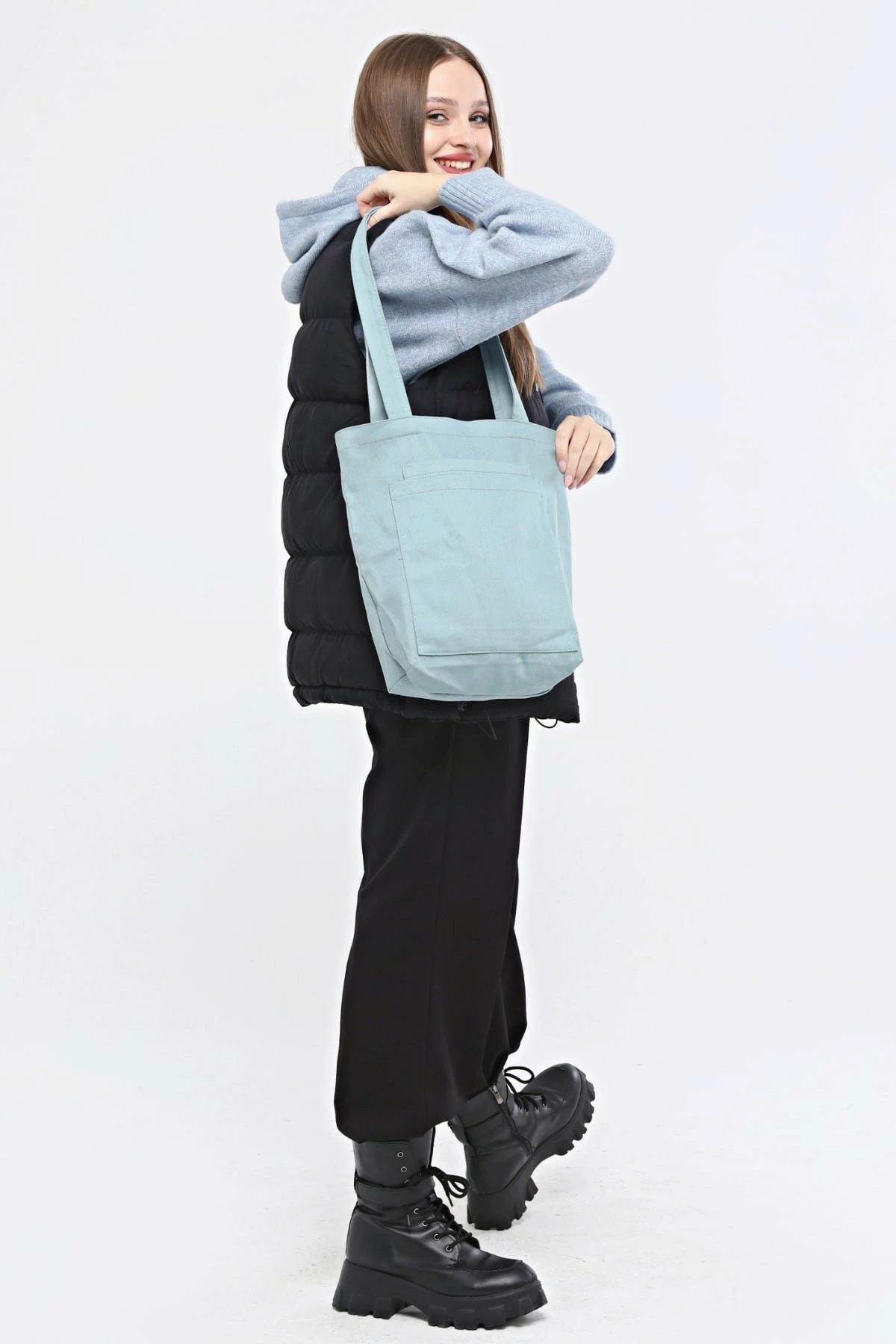 Çantë tote Zoozie Bags, 2121, ngjyrë kaltër
