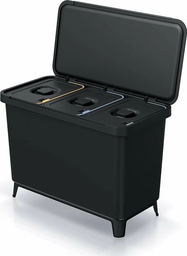 Kosh mbeturinash për ndarje Prosperplast NKS45W3-S411 3x10 L plastikë, i zi