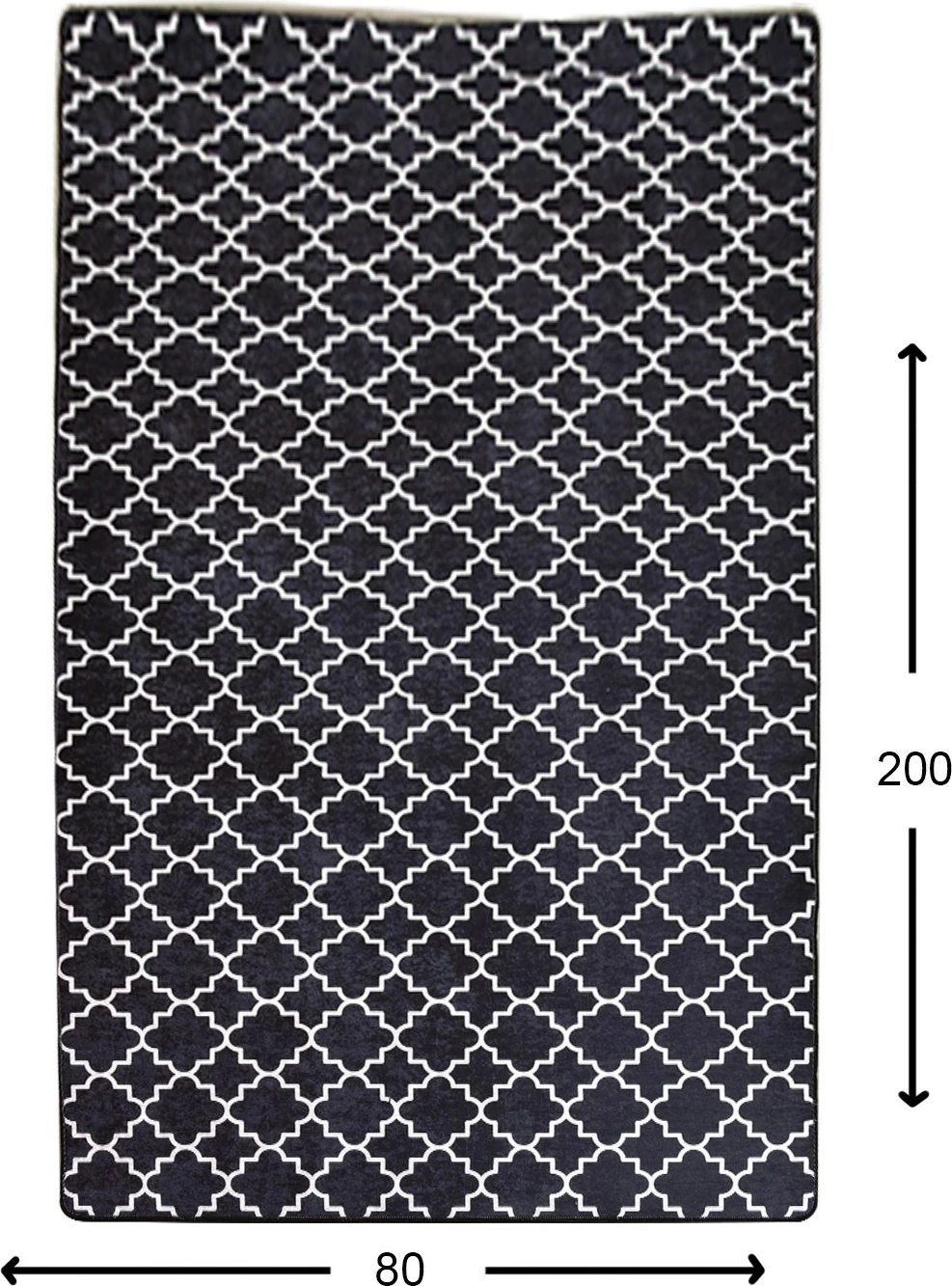 Qilim për korridor, ngjyrë e zezë dhe e bardhë, Conceptum Hypnose, Kupa, 80x200cm