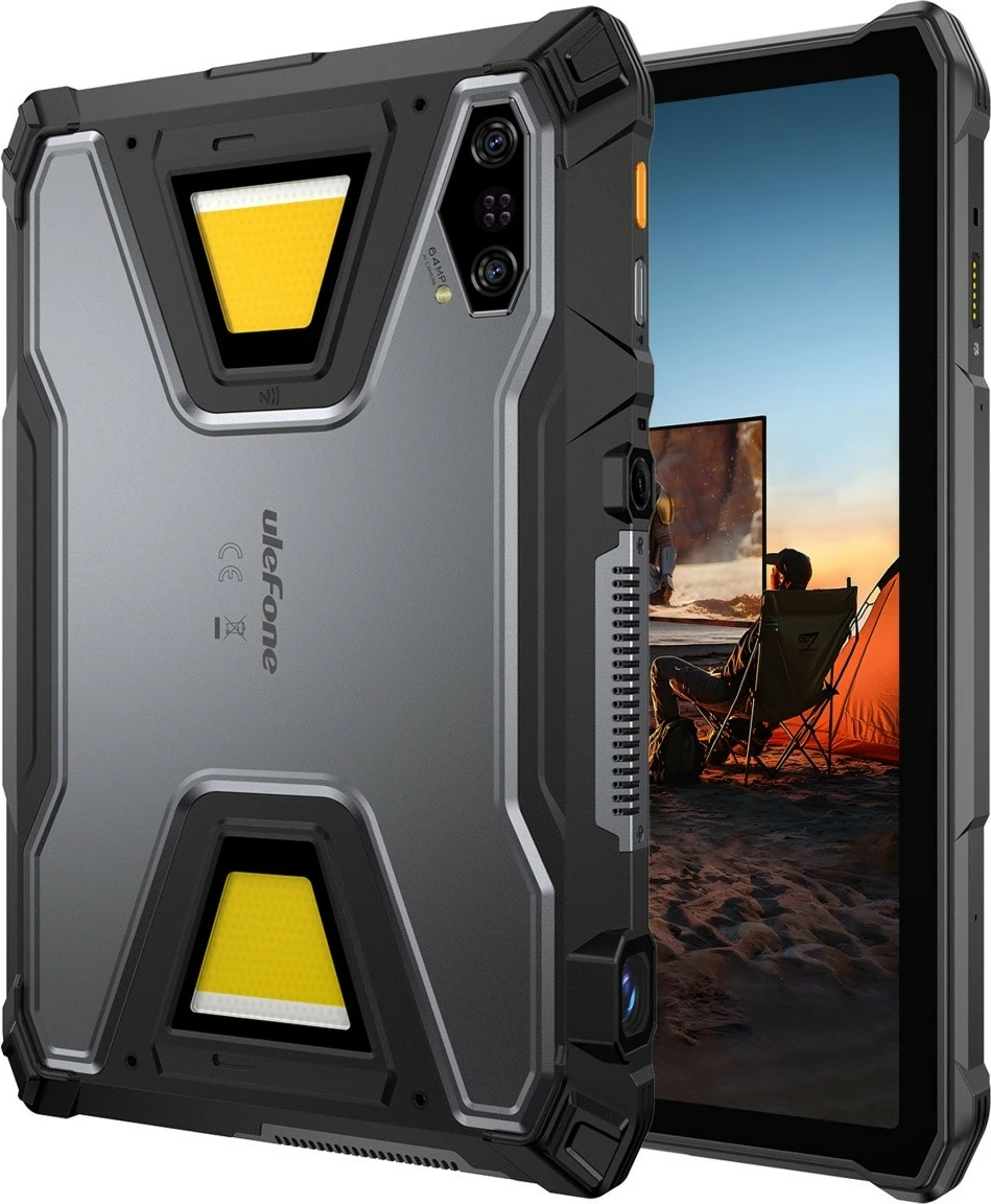 Tablet ULEFONE Armor Pad 5 Ultra 5G 11\" 12GB/512GB me projektor DLP 200LM IP69K, e zezë, set me mbajtëse