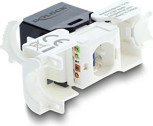 Modul Keystone DeLOCK RJ45 (femër) në LSA, Cat6 UTP, bardh/zi