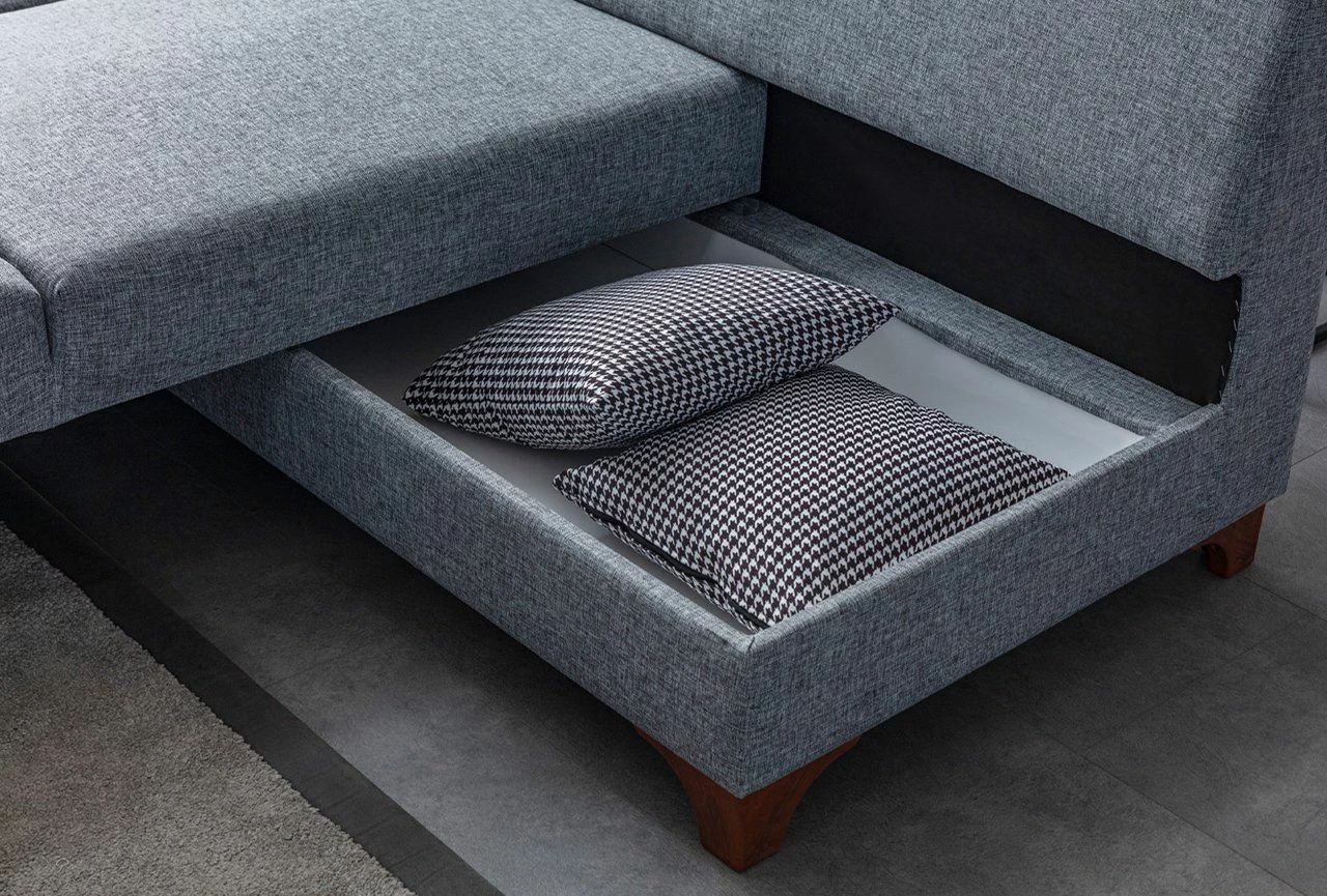 Kënd-sofë krevate Atelier del Sofa, Tloft majtas, ngjyrë gri