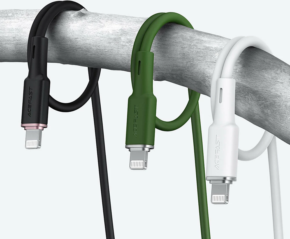 Kabllo Acefast C2-02, USB në Lightning, 1.2m, 2.4A, e zezë