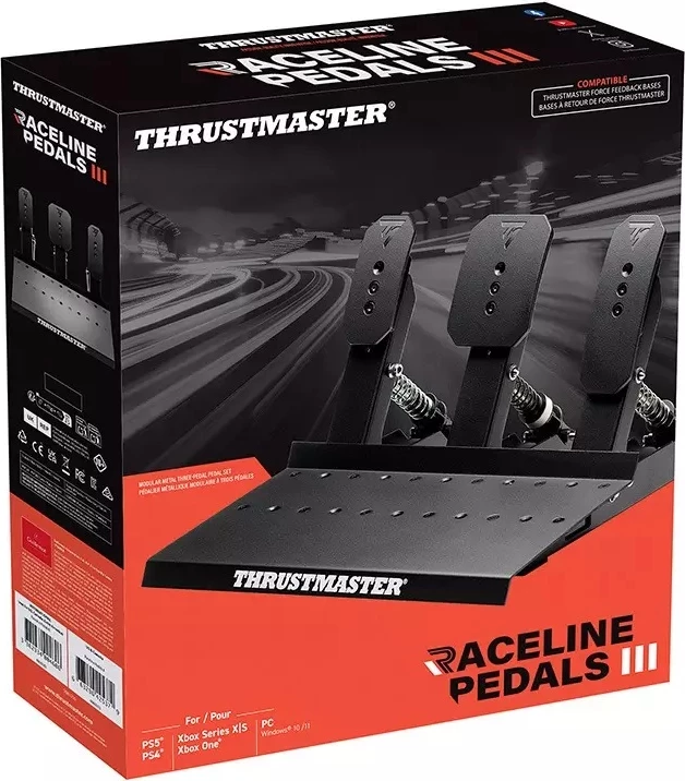 Set pedalesh gaming Thrustmaster Raceline Pedals III, 3 pedale, H.E.A.R.T. sensor, kompatibil PC/PS5/PS4/Xbox One/Series S/X, e zezë