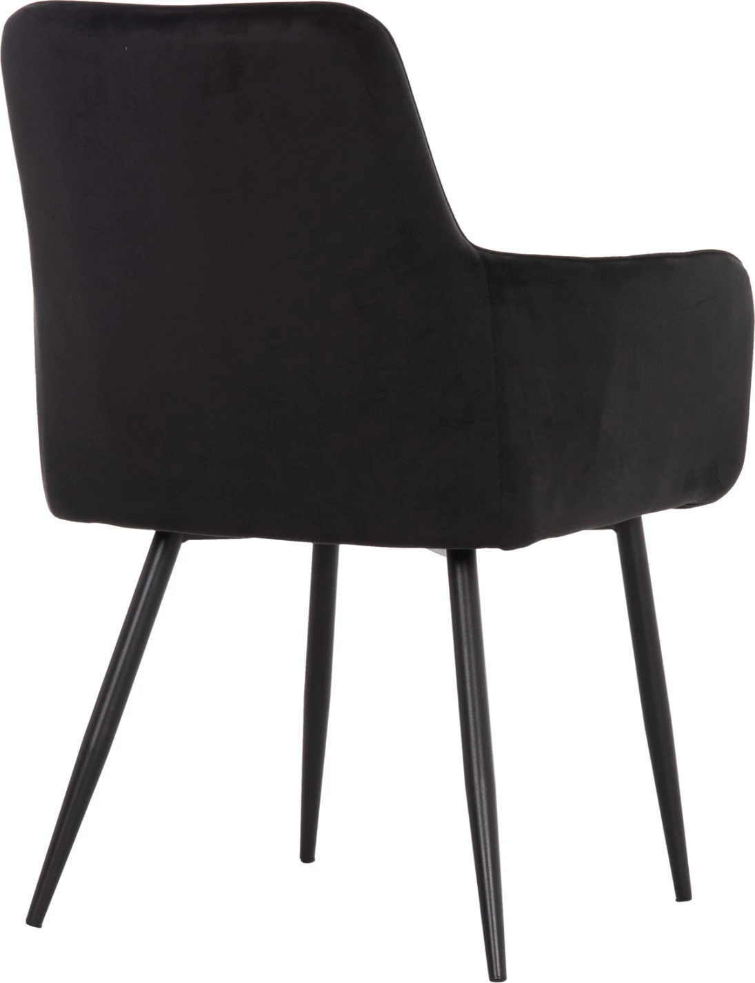 Karrige Latrell, kadife e zezë, këmbë metali të zeza, 55x57x84H cm., set prej 2 copë