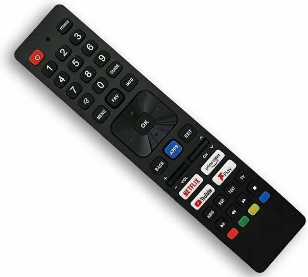 Telekomandë TV universale Lamex LXP0140N për Sharp, me butona Netflix/Prime/YouTube, IR, e zezë, me 2 bateri