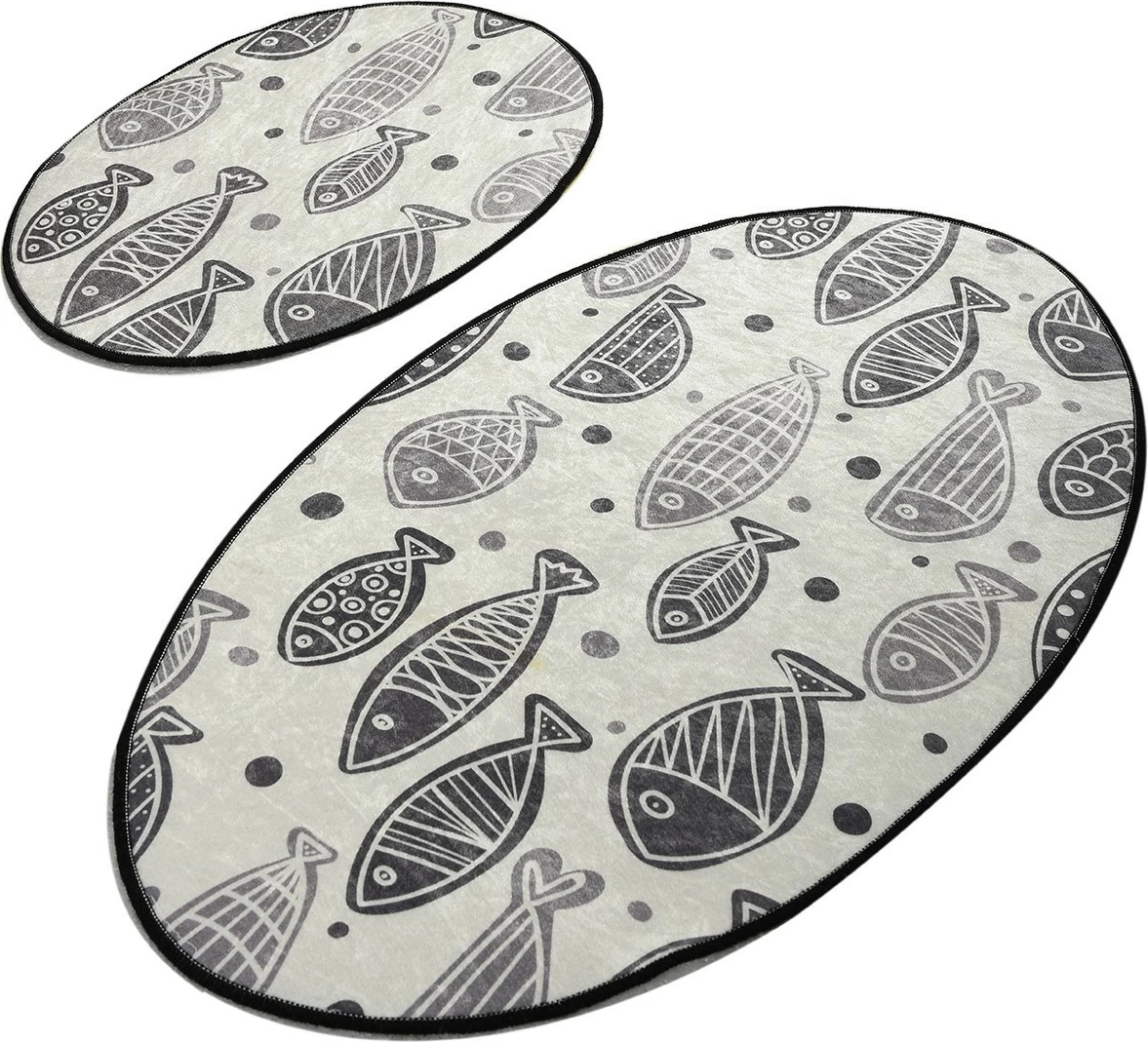 Set tapetash për banjo (2 copë), Mijölnir, peshq, e bardhë