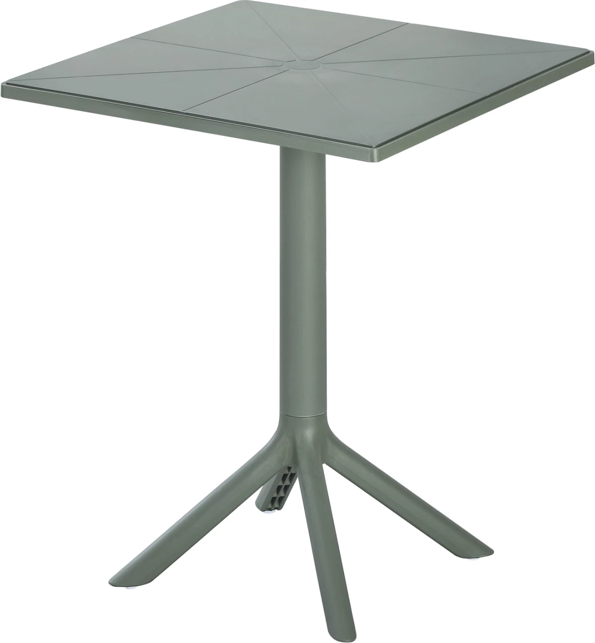 Tavolinë katrore polipropileni TERRIN FH6125.15 ngjyrë ulliri e errët 60,5x60,5x76,5Hcm