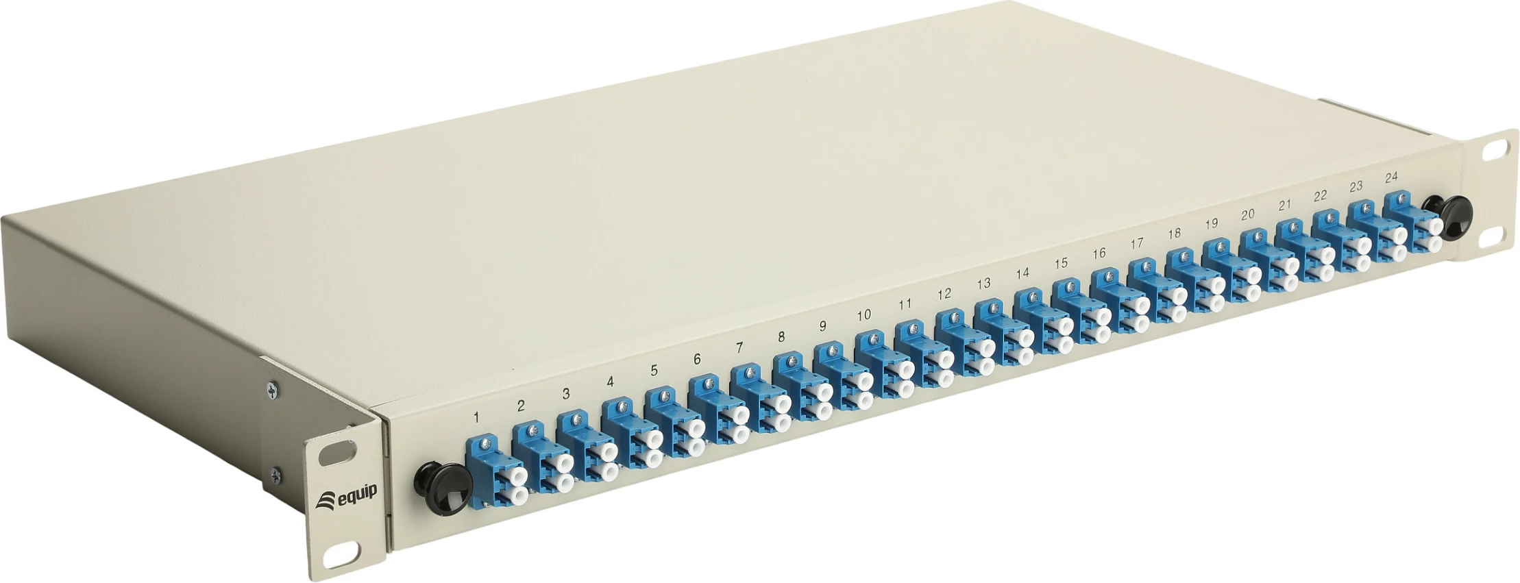 Kuti splice fiber EQUIP 337211, 24-Port LC Duplex, OS2 SMF, 1U Rack, Gri