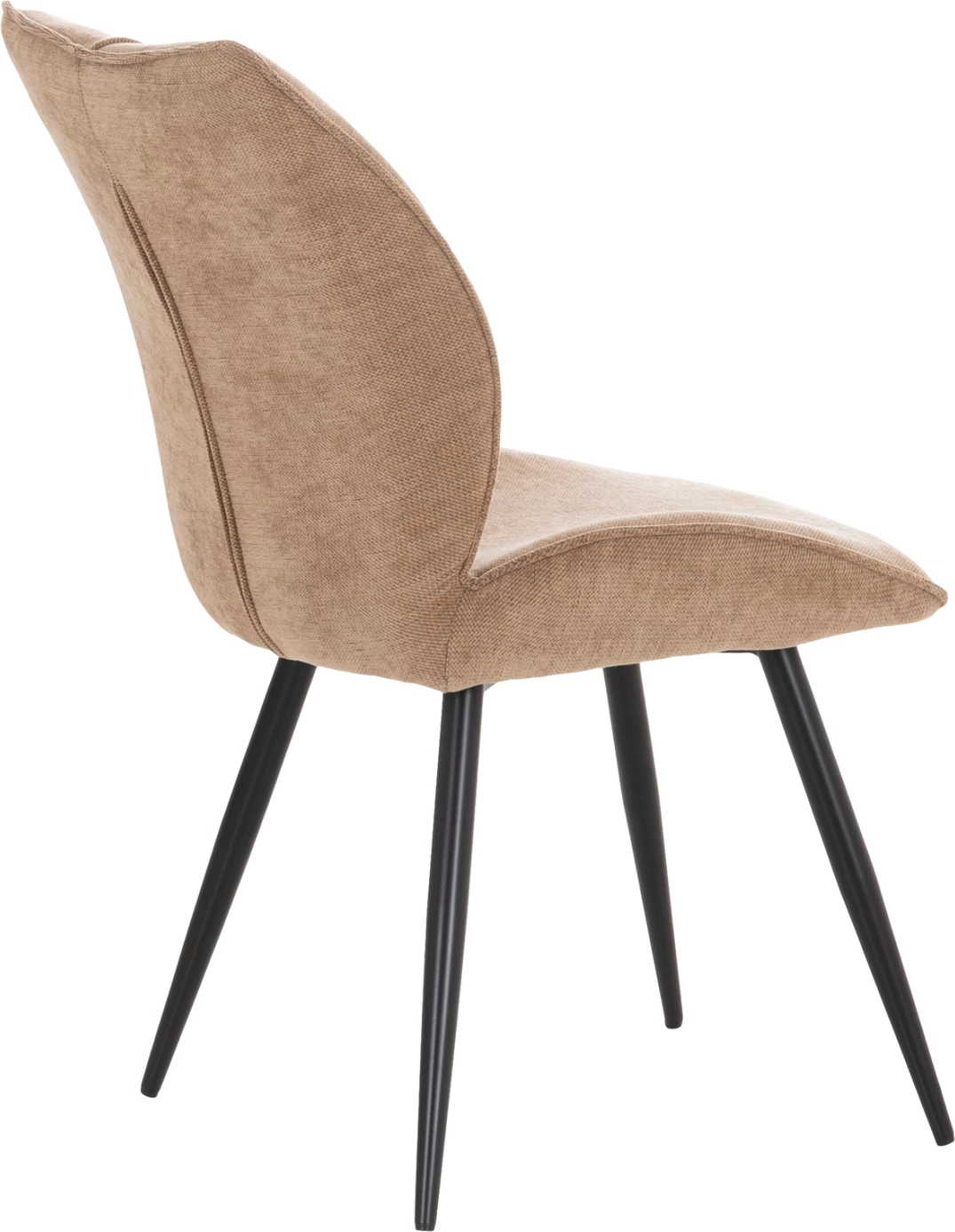Set 2 karriga për ngrënie GAFF, material stof taupe, këmbë metalike të zeza, 50x67x89cm