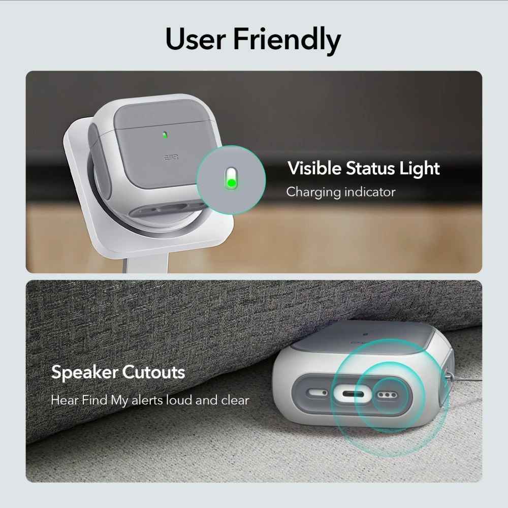 Mbështjellës ESR Orbit HaloLock për AirPods 4, MagSafe, Bardhë