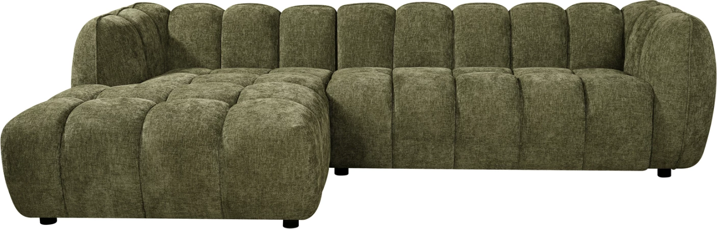 Këndore e majtë LYKKE, material jeshil, FH3326.03L, 280x89-165(chaise)x70cm