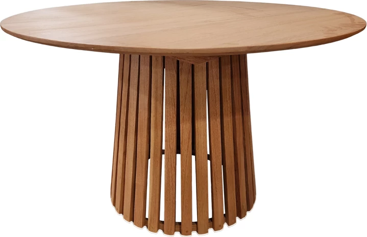 Tavolinë rrumbullake prej druri mindi, ngjyrë natyrale, Kenda I, 120x75cm