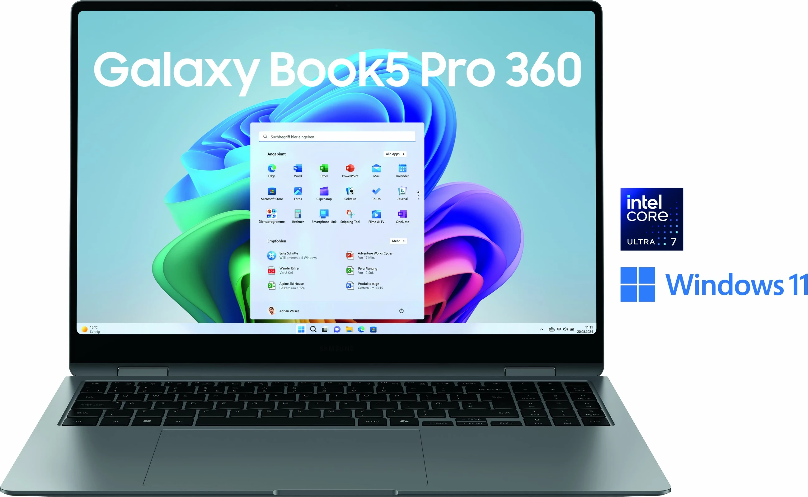 Laptop Samsung Galaxy Book5 Pro 360 CU7 258V, 32GB, 512GB SSD, gri