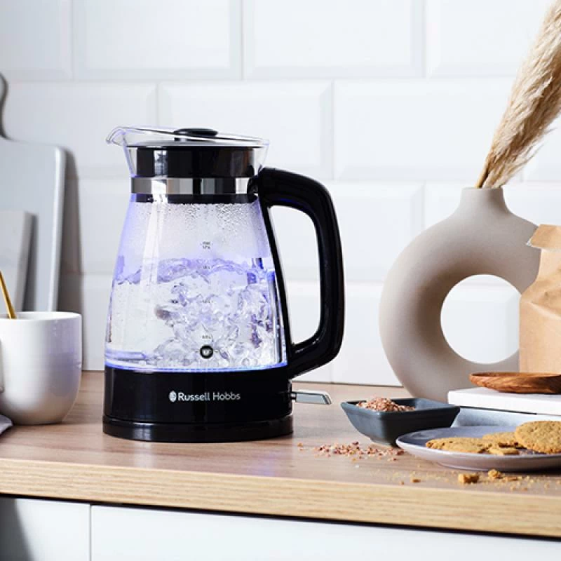 Zierës uji elektrik, Russell Hobbs, 26080-70, 1.7L qelq, zi
