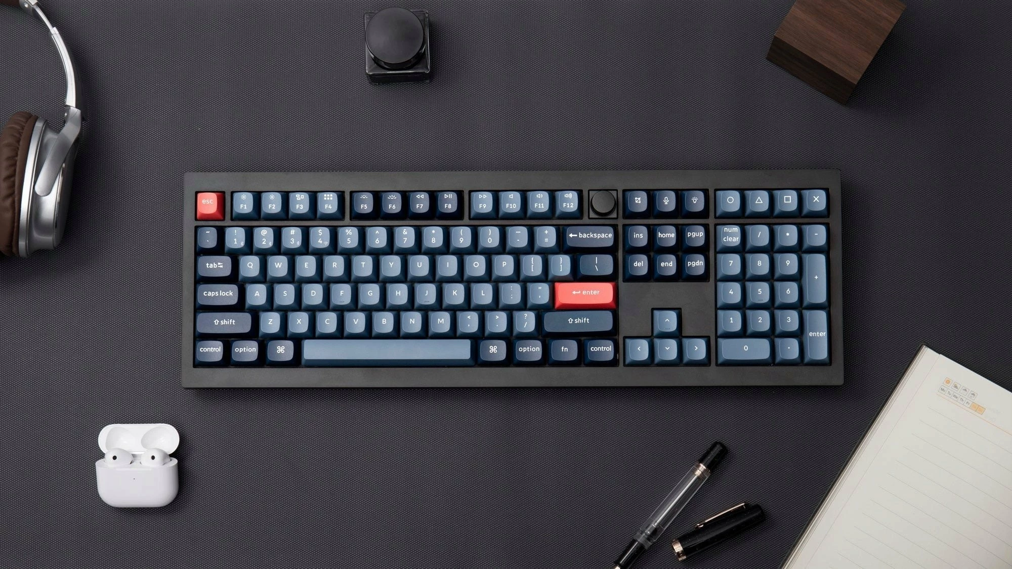 Tastierë mekanike Keychron V6 Max QMK/VIA (V6M-D1) 100% US, Gateron Jupiter Red, RGB, Bluetooth/2.4GHz/USB-C, e zezë