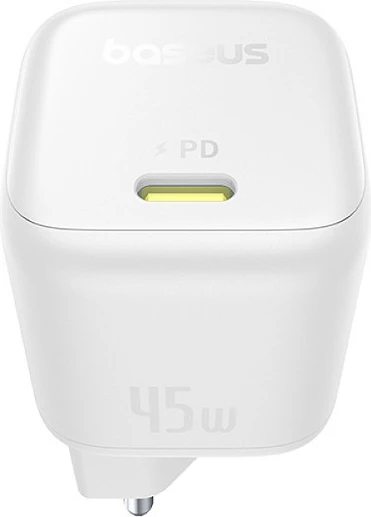Karikues Baseus P10176800213-00, 45W GaN, USB-C PD 3.0, PPS, i bardhë