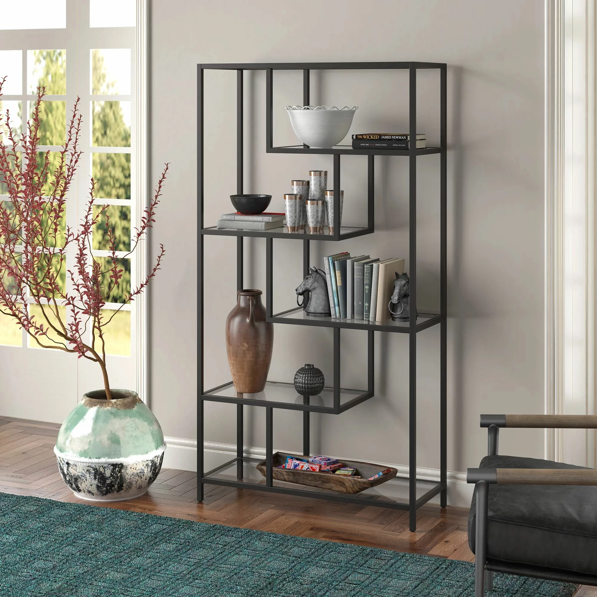 Raft librash Skye Decor, By-30, i zi, xham transparent