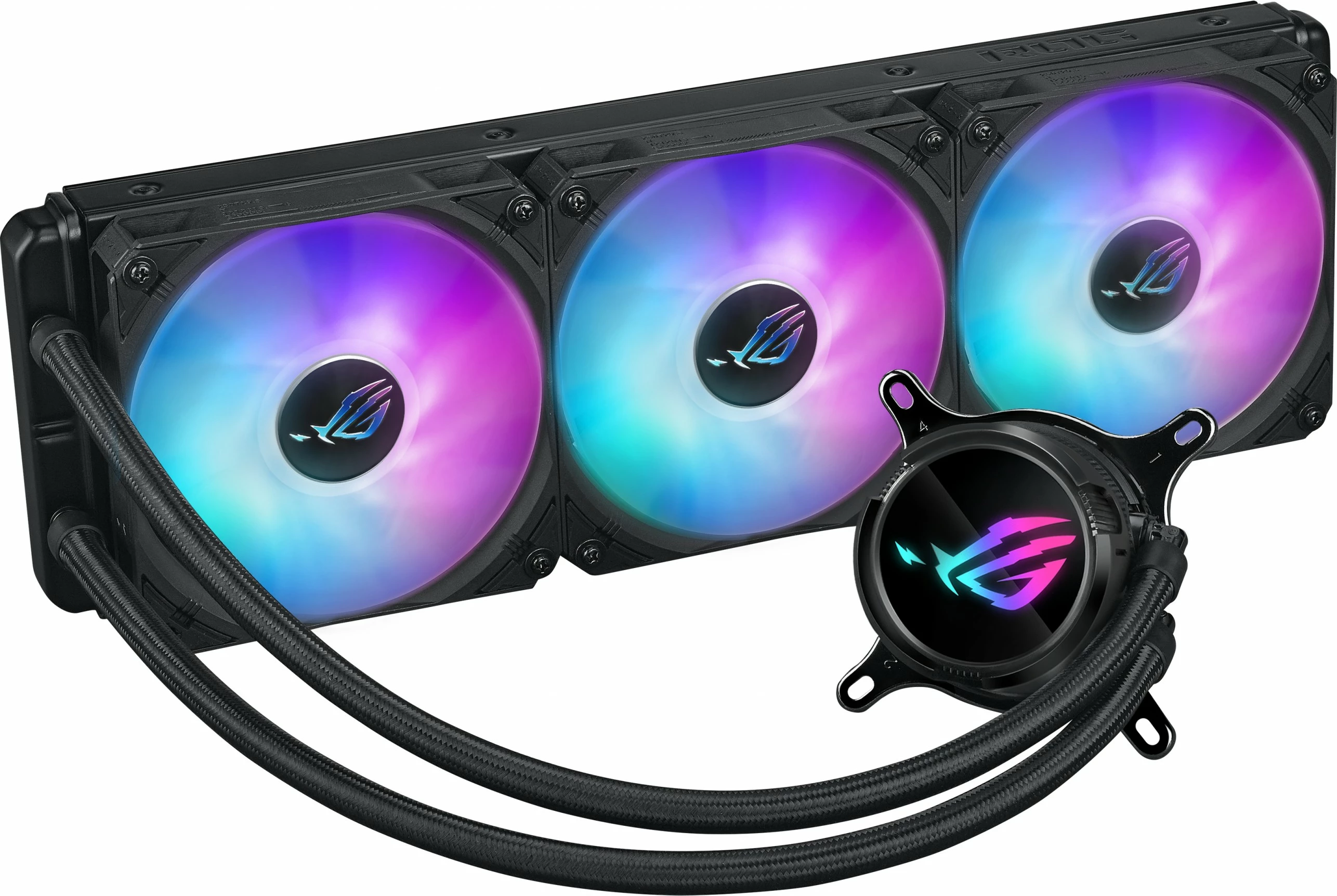 Komplet ftohës me lëng ASUS ROG Strix LC III 360 ARGB, 3 ventilatorë 12cm, ekran LCD, i zi